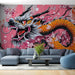 Dragon themed wallpaper mural | Cherry blossoms - Carving wallpaper