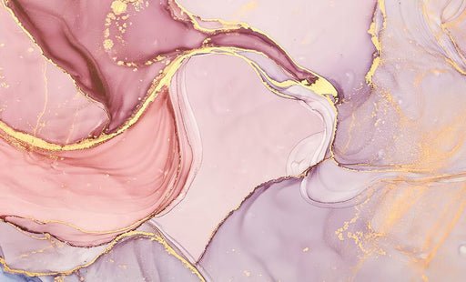Dreamy Color Wallpaper Mural | Pink Purple Gold Fluid Art - Carving wallpaper