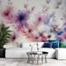 Dreamy Flower Wallpaper Mural | Light Purple Pink Flowers - Carving wallpaper