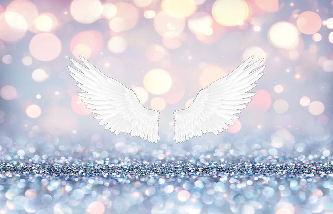 Dreamy Wings Wallpaper Mural | Sparkling Pink Starry Sky