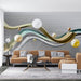 Dynamic curve colored ball wallpaper | Streamlined colored ball mural - Carving wallpaper