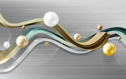 Dynamic curve colored ball wallpaper | Streamlined colored ball mural - Carving wallpaper