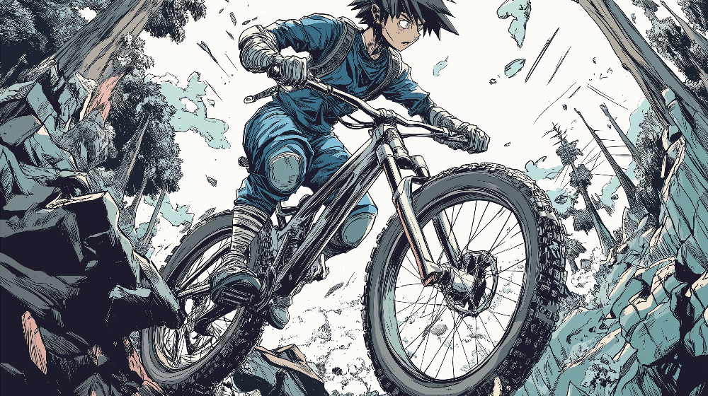 Dynamic Cycling Comic Style Wallpaper Mural | Hot Blooded Cycling Anime - Carving wallpaper