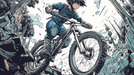 Dynamic Cycling Comic Style Wallpaper Mural | Hot Blooded Cycling Anime - Carving wallpaper