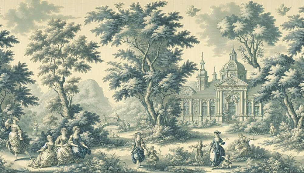 Elegant European Manor Mural Wallpaper | Vintage Landscape Art for Bedroom & Living Room