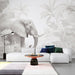 Elephant Wallpaper Mural | Jungle Wind - Carving wallpaper