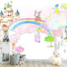 Enchanted Castle Wallpaper Mural | Whimsical Rainbow & Clouds for Kids' Rooms & Living Spaces
