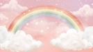 Enchanted Fairy Rainbow Wallpaper | Dreamy Pink Clouds & Stars Mural for Magical Girl's Bedroom