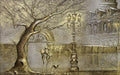 European architecture profile wallpaper mural | light gold tone - Carving wallpaper