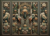 European classical flower and bird wallpaper mural | Peacock flower - Carving wallpaper