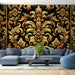 European Luxury Black & Gold Wallpaper Mural for Living Room & Bedroom - opulent black and gold damask design ideal for modern spaces