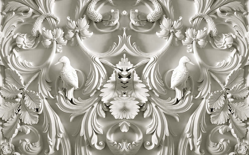 European relief art style wallpaper mural | Luxury decorative wall in living room and study