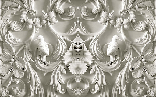 European relief art style wallpaper mural | Luxury decorative wall in living room and study