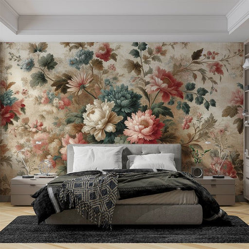 European retro floral wallpaper mural | Rural style - Carving wallpaper
