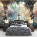 European Romantic Garden Wallpaper Mural | Rose Fountain - Carving wallpaper