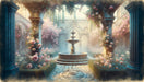 European Romantic Garden Wallpaper Mural | Rose Fountain - Carving wallpaper