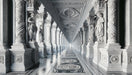 European sculpture wallpaper mural | Classical colonnade - Carving wallpaper