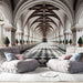 European style arcade wallpaper mural living room corridor light luxury decorative wall