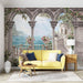 European style sea view arch wallpaper mural | Romantic decoration in living room and bedroom - Carving wallpaper