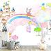Fairy Tale Castle Children's Wallpaper Mural | Rainbow, Clouds - Carving wallpaper