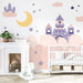 Fairy Tale Castle Children's Wallpaper Mural | Dreamy Starry Sky Style Wall Decoration