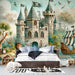 Fairy Tale Pirate Castle Wallpaper Mural | Children's Room Bedroom Adventure Decoration Wall