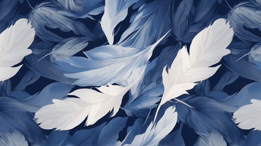 Feather themed wallpaper mural | Blue and white gradient colors - Carving wallpaper