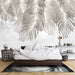 Feather wallpaper mural | bedroom living room high-end decorative wall - Feather Light Luxury Dream enhances bedroom and living room with elegant feather texture and light luxury ambience