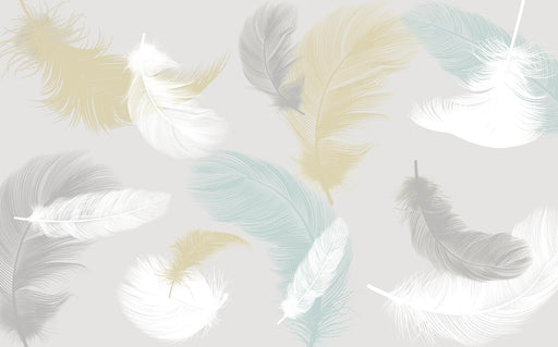 Feather wallpaper mural | pale color feather wallpaper - Carving wallpaper