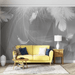 Feather wallpaper mural | white feather wallpaper on grey background - Carving wallpaper