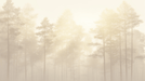 Fir Wallpaper Mural | Misty Forest - Carving wallpaper