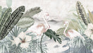 Flamingos and Tropical Plants Mural Wallpaper | Flamingos and Tropical Plants - Carving wallpaper