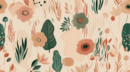 Flower pattern wallpaper mural | Multi colored vegetation - Carving wallpaper