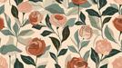 Flower pattern wallpaper mural | Rose clusters - Carving wallpaper