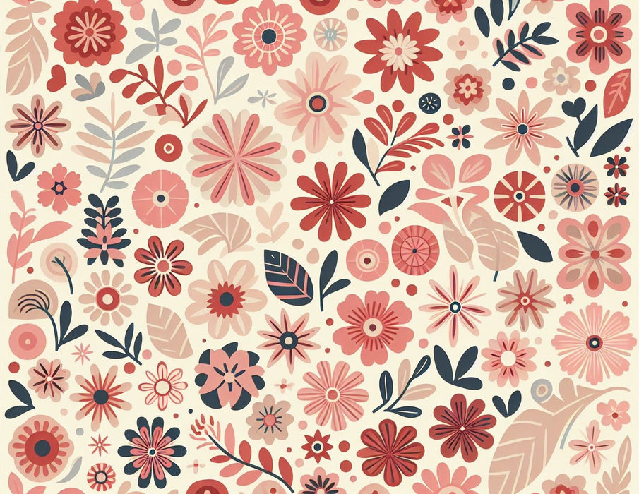 Flower Wallpaper Mural | Colorful Flowers - Carving wallpaper