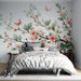 Flower Wallpaper Mural | White Flower Butterfly - Carving wallpaper