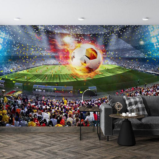 Football Passion Mural Wallpaper | Stadium Heat Ignites Sports Vitality - Carving wallpaper