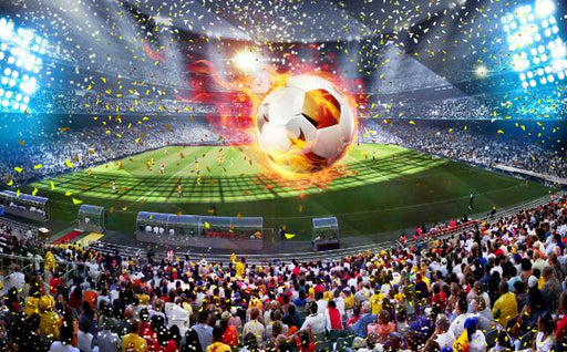 Football Passion Mural Wallpaper | Stadium Heat Ignites Sports Vitality - Carving wallpaper