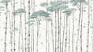 Forest Ink Painting Wallpaper Mural | Light Green - Carving wallpaper