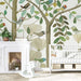 Forest style flower and bird wallpaper | Children's room fresh decorative wall