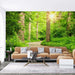Forest Sunlight Trail Mural Wallpaper - Serene Nature Décor for Living Room & Bedroom