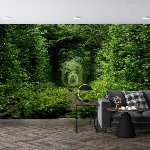 Forest Tunnel Wallpaper Mural | Green Forest Tunnel - Carving wallpaper