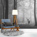 Forest Wallpaper Mural | Black and White Forest - Carving wallpaper