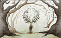 Forest Wallpaper Mural | Majestic Deer - Carving wallpaper