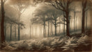 Forest Wallpaper Mural | Nostalgic Forest - Carving wallpaper