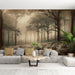 Forest Wallpaper Mural | Nostalgic Forest - Carving wallpaper