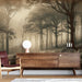 Forest Wallpaper Mural | Nostalgic Forest - Carving wallpaper