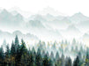 Forest Wallpaper Murals | Forest Mist Scenes Create a Tranquil Atmosphere - Carving wallpaper