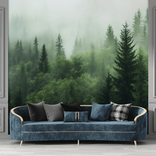 Forest Wallpaper Murals Nordic Forests and Mist - Carving wallpaper