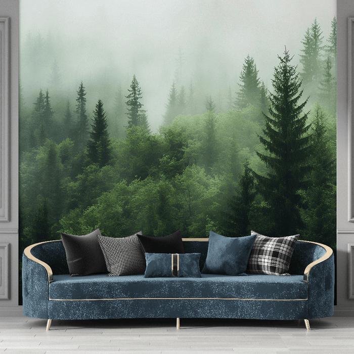 Forest Wallpaper Murals Nordic Forests and Mist - Carving wallpaper